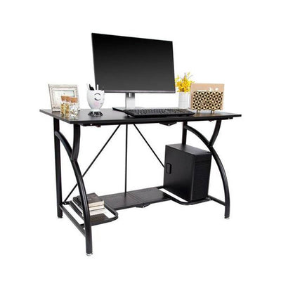 Origami Folding Wooden Office Computer Furniture Table Desk, Black (Open Box) - VMInnovations