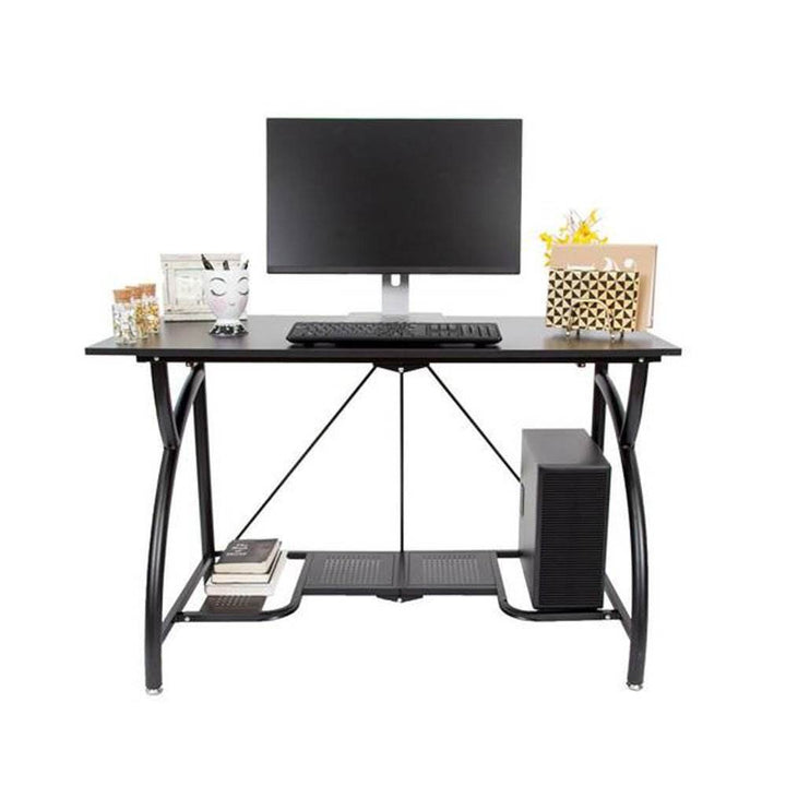 Origami Folding Wooden Office Computer Furniture Table Desk, Black (Open Box)