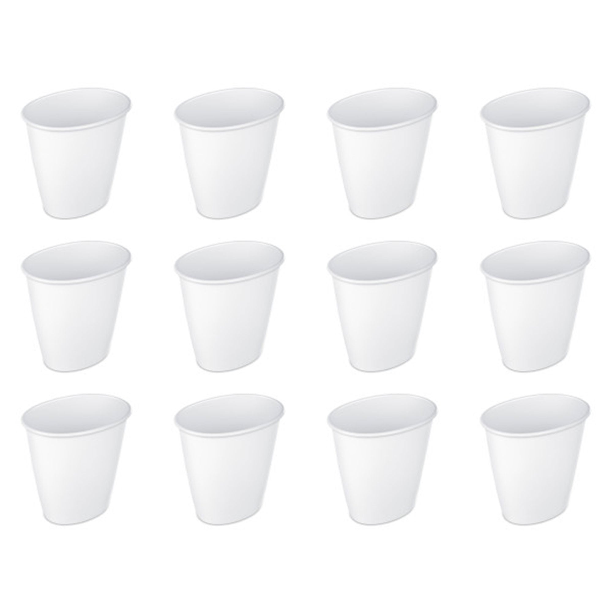 Sterilite Petite 1.5-Gallon Home Oval Vanity Trash Wastebasket, White (12 Pack) - VMInnovations