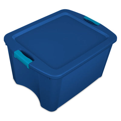 Sterilite 18 Gal Latch and Carry Stackable Storage Bin with Latching Lid, 6 Pack