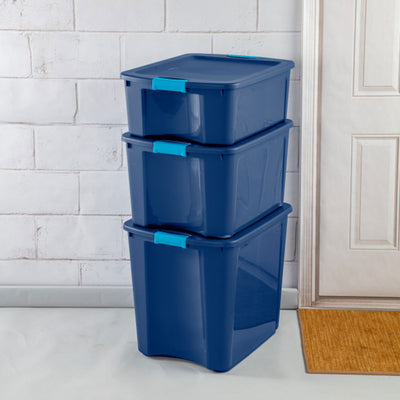 Sterilite 18 Gal Latch and Carry Stackable Storage Bin with Latching Lid, 6 Pack - VMInnovations