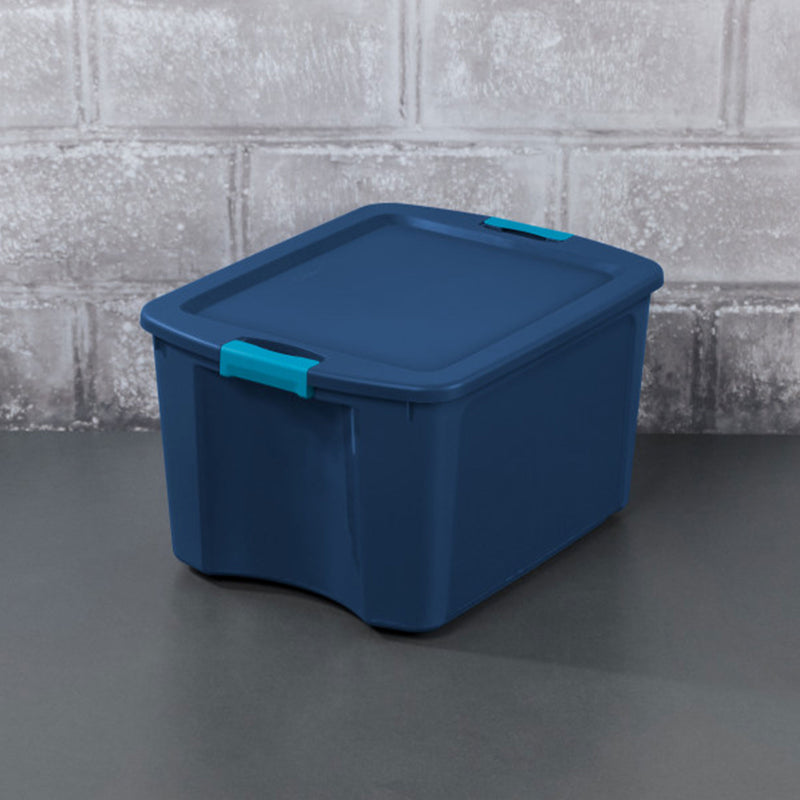 Sterilite 18 Gal Latch and Carry, Stackable Storage Bin w/ Latching Lid, 18 Pack