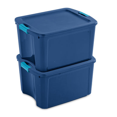 Sterilite 18 Gal Latch and Carry, Stackable Storage Bin w/ Latching Lid, 12 Pack