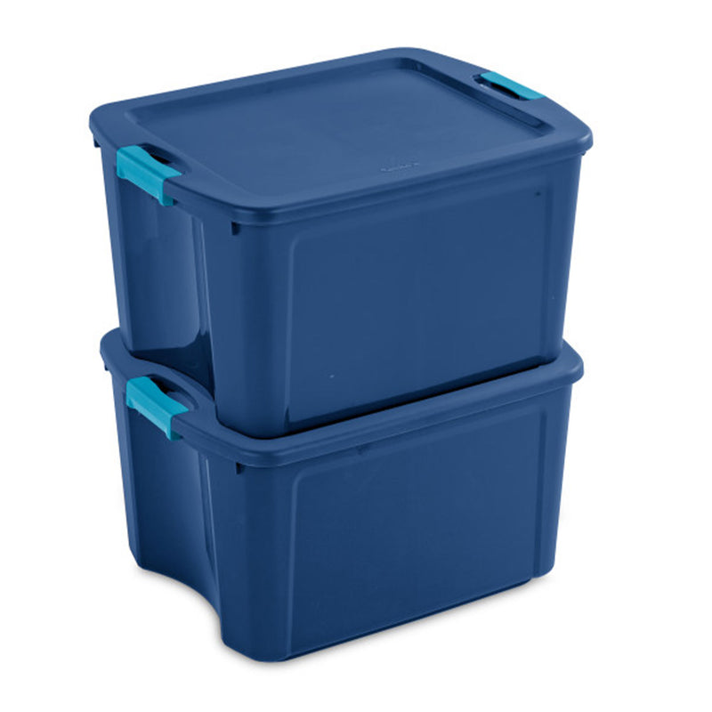 Sterilite 18 Gal Latch and Carry Stackable Storage Bin with Latching Lid, 6 Pack