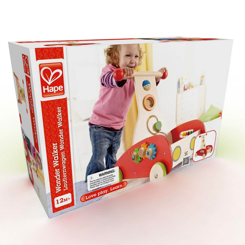 Hape Toys E0370 Toddler Baby Push and Pull Toy Wonder Walker Cart (Used)