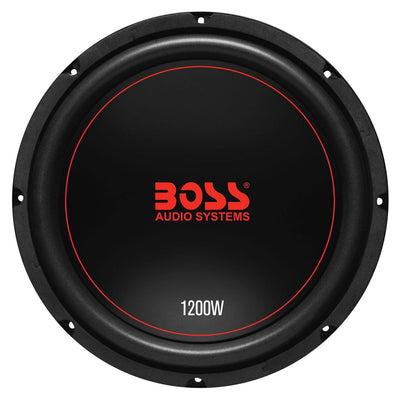 Boss Chaos Exxtreme 12" 1200W 4 Ohm Subwoofer (Pair) w/ Box, Amplifier & Wiring