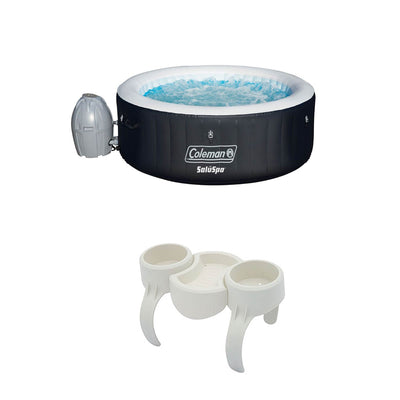 Coleman SaluSpa 4 Person Inflatable Hot Tub + Bestway SaluSpa Drink/Snack Holder