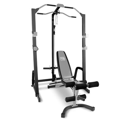 Marcy Home Gym Fitness Deluxe Cage System with Bench and 160 lb. Weight Set