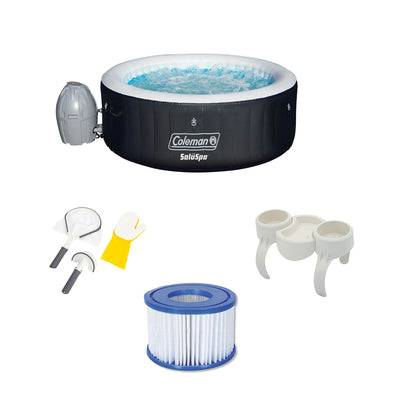 Bestway SaluSpa Hot Tub w/ Cleaning Set, Snack Tray, and Filter Pumps (12 Pack)