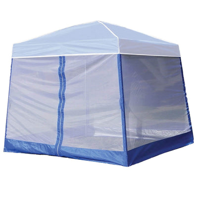 Z-Shade 10' x 10' Angled Leg Instant White Canopy Shelter with Screen & Weights - VMInnovations