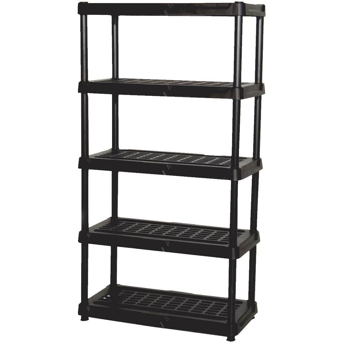 Contico 36 x 24 x 72 Inch 5 Tier Resin Outdoor & Garage Storage Shelf, 2 Pack
