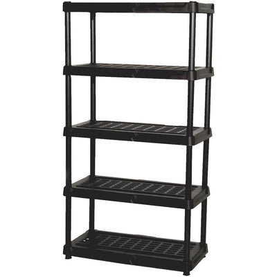 Contico 36 x 24 x 72 Inch 5 Tier Resin Outdoor & Garage Storage Shelf, 2 Pack