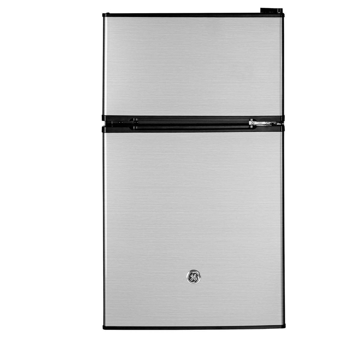 GE Appliances 3.1 Cu. Ft. Double Door Compact Refrigerator, Steel (Used)