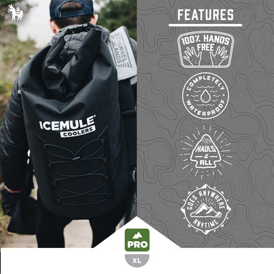 IceMule Pro XLarge 33 Liter 24 Can Soft Waterproof Backpack Cooler Bag(Open Box)