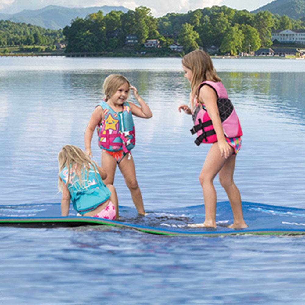 Airhead 11 x 5 Foot WaterMat Roll N Go Swimming Lake Flotation Device, Blue - VMInnovations