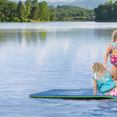 Airhead 11 x 5 Foot WaterMat Roll N Go Swimming Lake Flotation Device, Blue - VMInnovations