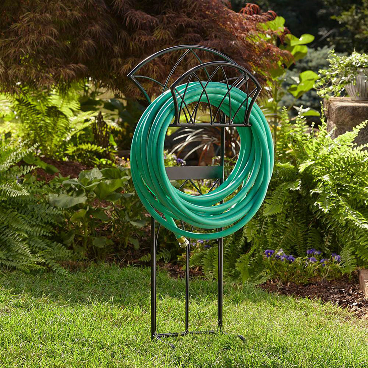 Liberty Garden Steel Decorative Garden Hose Stand with Gothic Design (Damaged)