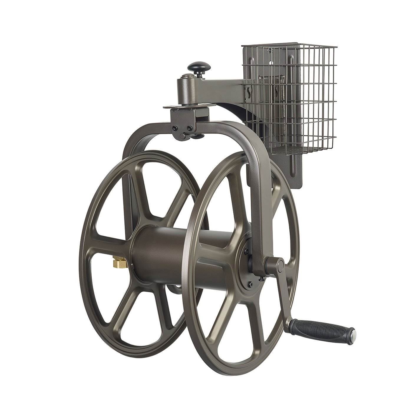 Liberty Garden Single Arm Navigator Rotating Hose Reel w/ Storage (Open Box) - VMInnovations