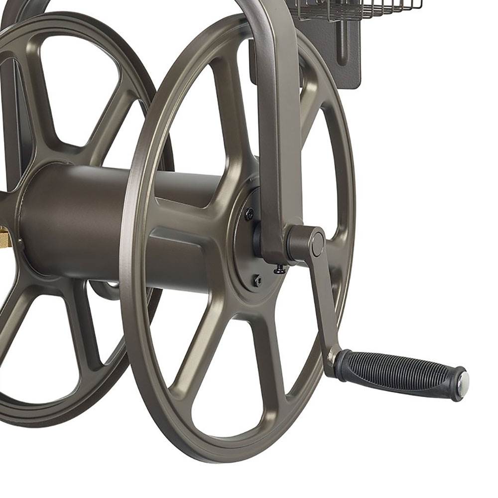 Liberty Garden Single Arm Navigator Rotating Hose Reel w/ Storage (Open Box) - VMInnovations
