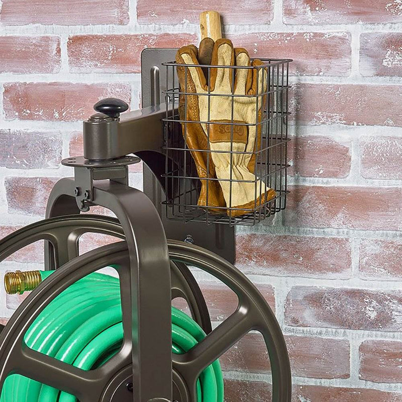 Liberty Garden Single Arm Navigator Rotating Hose Reel w/ Storage (Open Box)