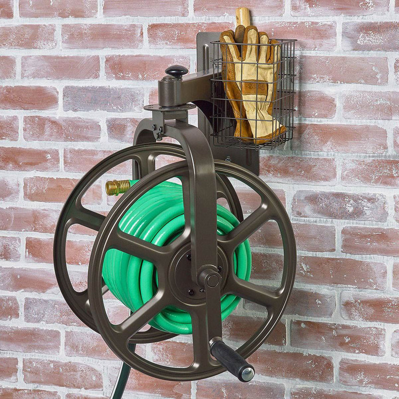 Liberty Garden Single Arm Navigator Rotating Hose Reel w/ Storage (Open Box)