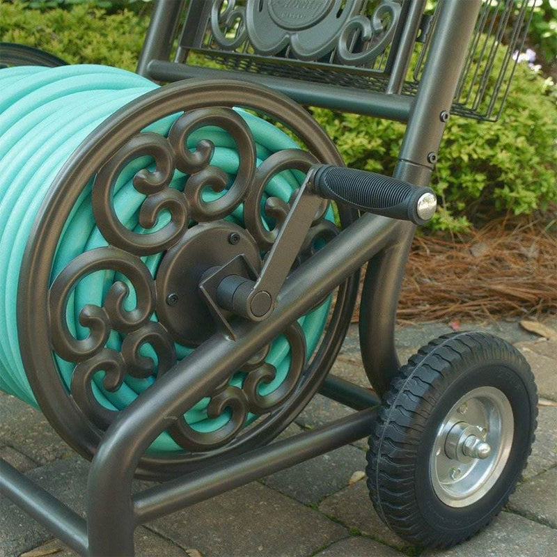Liberty Garden 2 Wheel Garden Water Hose Reel Storage Holder & Cart (Damaged)