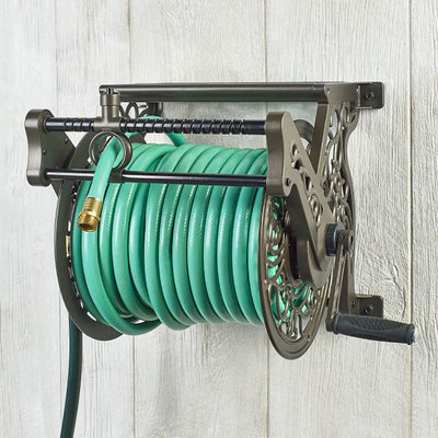 Liberty Garden Wall Heavy Gauge Aluminum Hanging Hose Reel w/Guide (Open Box)