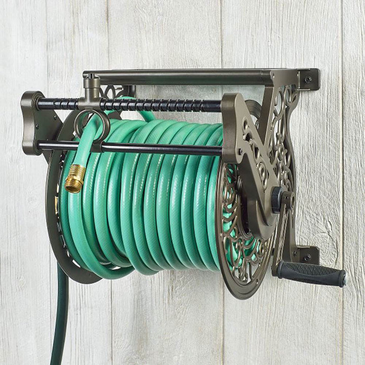 Liberty Garden Wall Mounted Heavy Gauge Aluminum Hose Reel with Guide (Used)