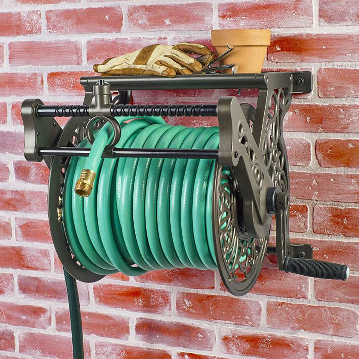 Liberty Garden Wall Mounted Heavy Gauge Aluminum Hose Reel with Guide (Used)