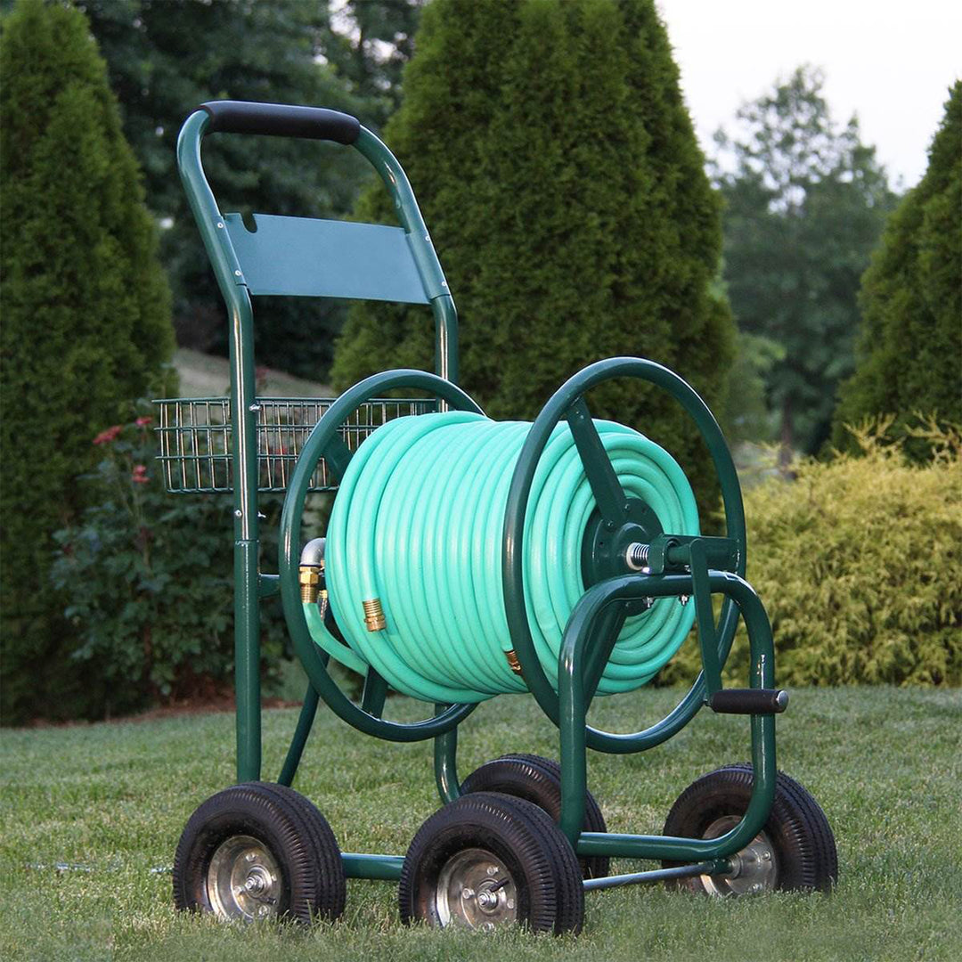 Liberty Garden Products 4 Wheel Hose Reel Cart Holds up to 350 Feet (Open Box) - VMInnovations
