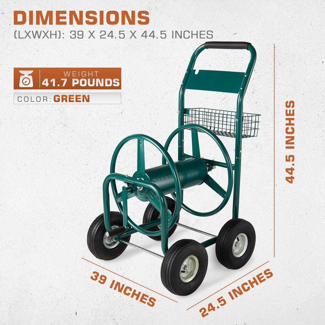 Liberty Garden Products 4 Wheel Hose Reel Cart Holds up to 350 Feet (Open Box) - VMInnovations