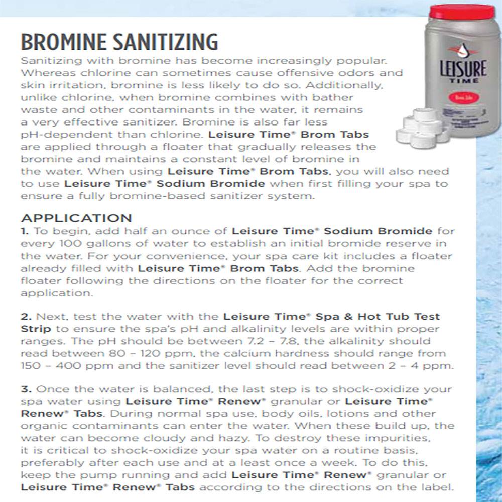 Leisure Time Bromine Chemical Full Starter Spa Sanitizer and Maintenance Kit