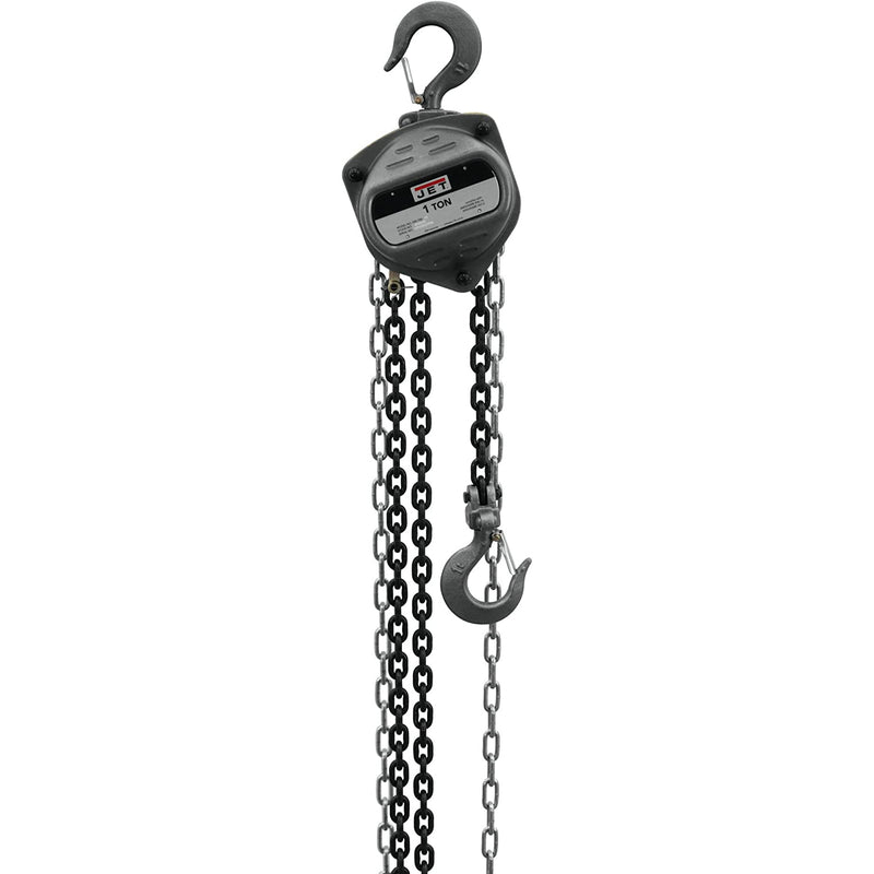 Jet 101910 Contractor 1 Ton Light Hand Chain Hoist with 10 Foot Lift and 2 Hooks