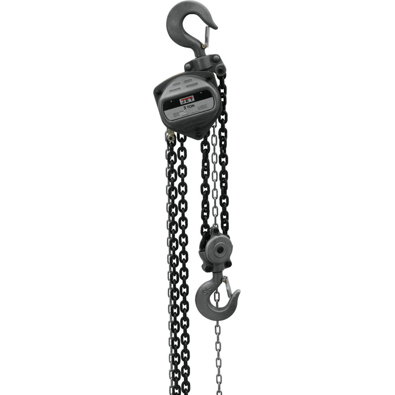 Jet S90-300-15 Contractor 3 Ton Hand Chain Hoist with 15 Foot Lift & 2 Hooks