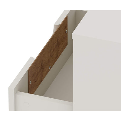 Manhattan Comfort Rockefeller Modern 1 Drawer Nightstand, Off White & Nature