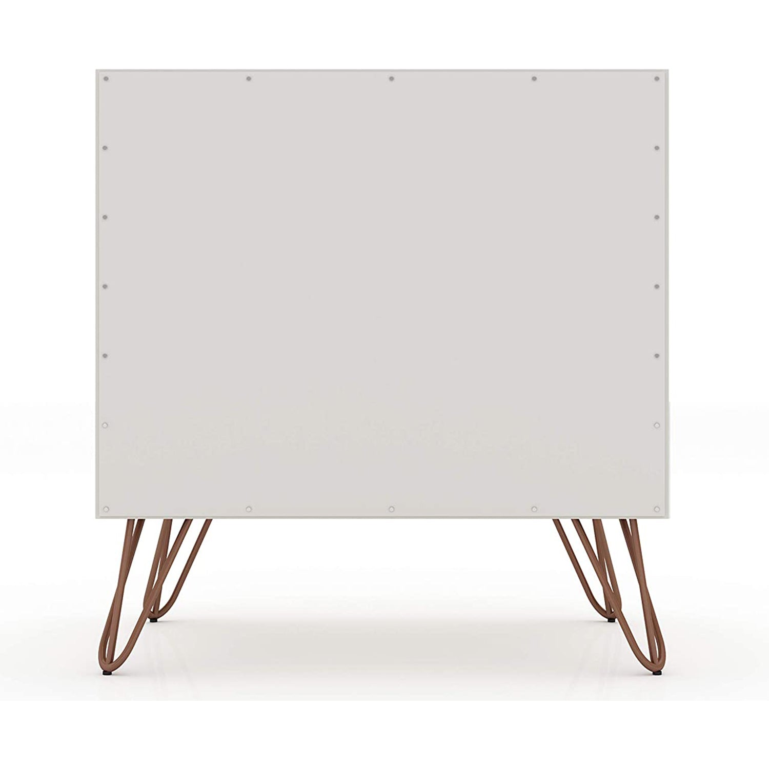 Manhattan Comfort Rockefeller Modern 1 Drawer Nightstand, Off White & Nature