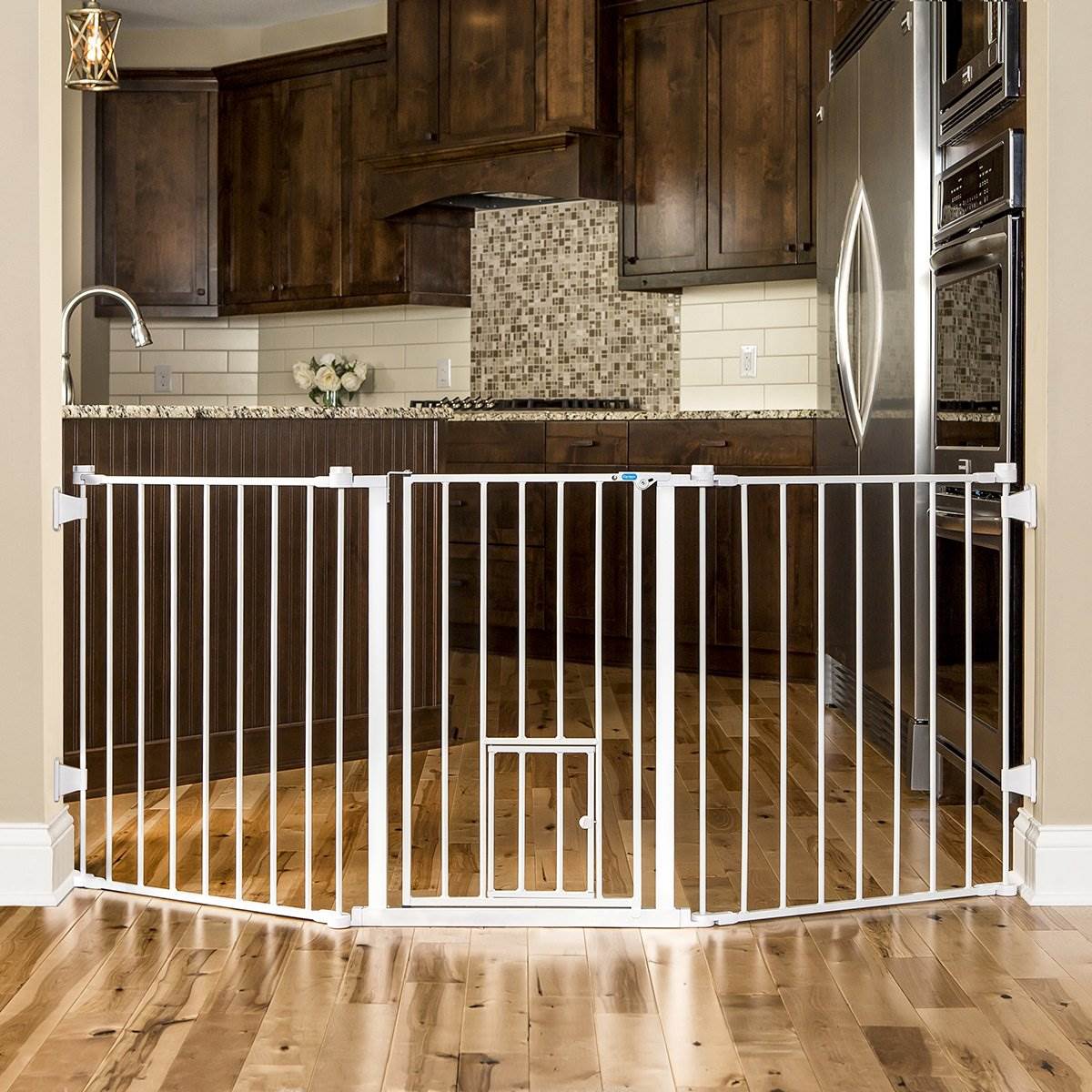 Carlson Pet Products 30" Flexible Gate for Wide Openings w/ Pet Door (Open Box) - VMInnovations