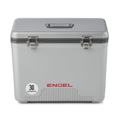 Engel Coolers 30 Quart 48 Can Insulated Mobile Cooler Drybox, Silver (Used)