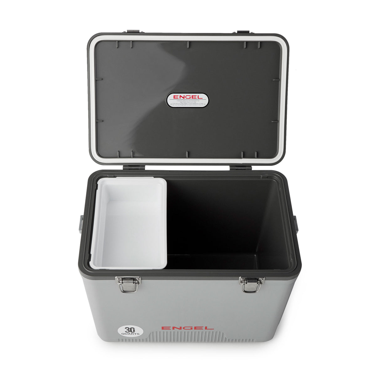 Engel Coolers 30 Quart 48 Can Insulated Mobile Cooler Drybox, Silver (Used)