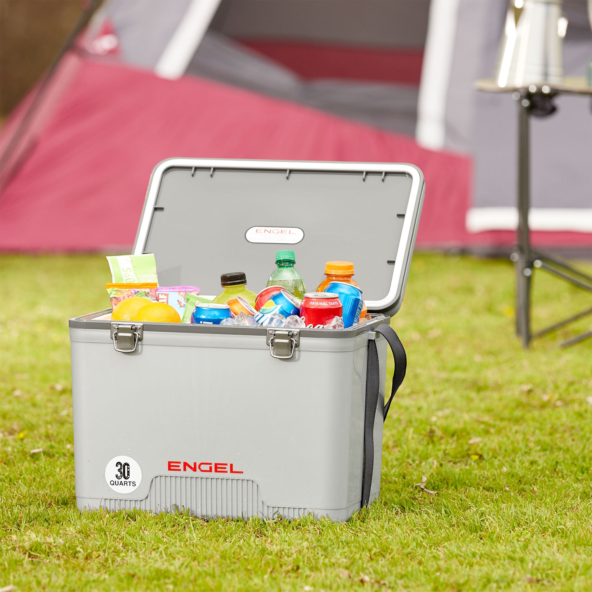 Engel Coolers 30 Quart 48 Can Insulated Mobile Cooler Drybox, Silver (Used)
