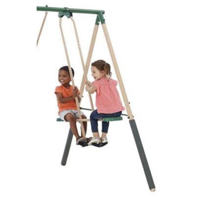 XDP Recreation Central Park Swing Set w/ Slide, Glider, & Trapeze, Green (Used)