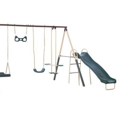 XDP Recreation Deerfield Playground Swing Set, Super Disc, Slide, Glider & Swing