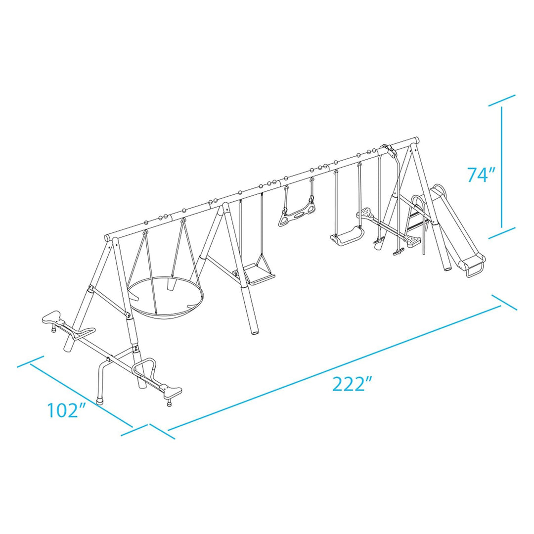 XDP Recreation Deerfield 10 Child Capacity Kids Swing Set Playground (Open Box) - VMInnovations