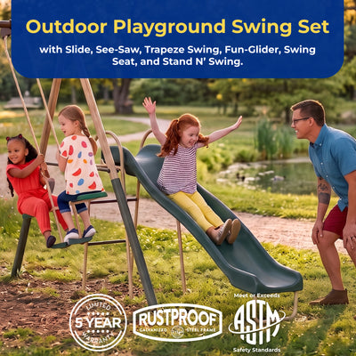 XDP Recreation Deerfield 10 Child Capacity Kids Swing Set Playground (For Parts) - VMInnovations
