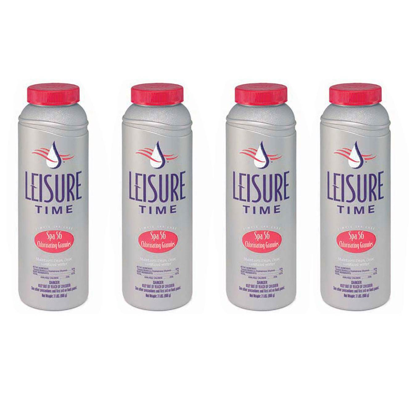 Leisure Time 22337A Spa 56 Chlorinating Granules for Spas and Hot Tubs (4 Pack)