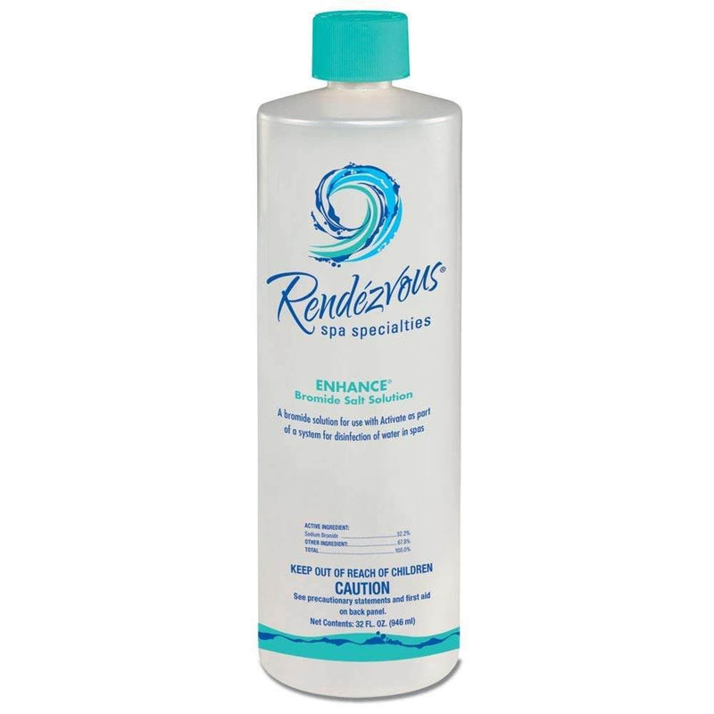 Rendezvous Spa Enhance Chlorine Free Liquid Bromide Salt Pool Solution, 4 Pack
