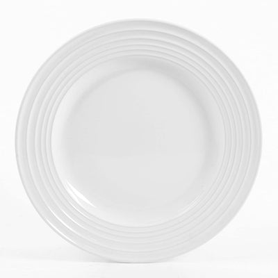 Gibson Home Plaza Cafe 12 Piece Stoneware 4 Person Dinnerware Serving Set, White
