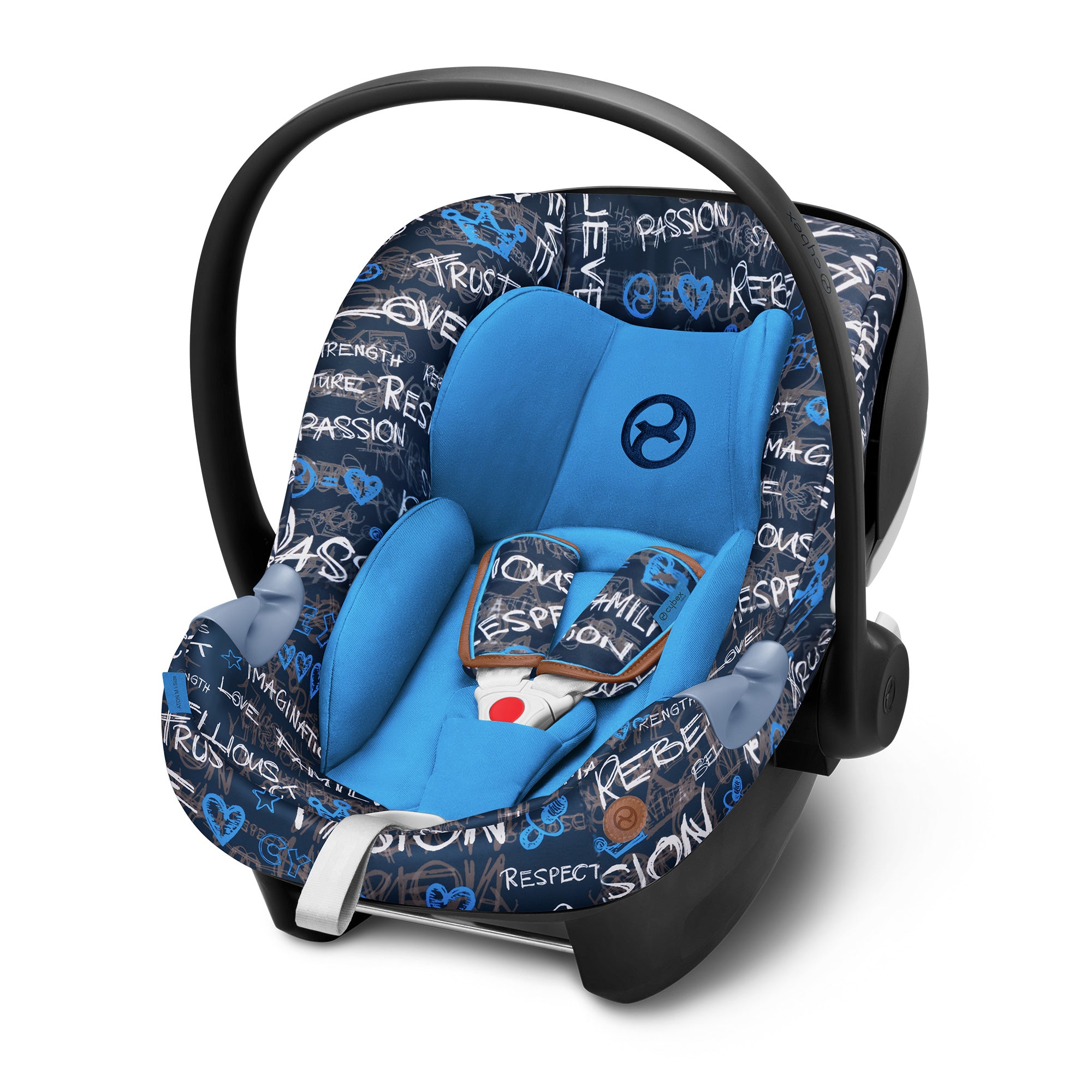 Cybex Aton M Rear Facing Infant Car Seat with SafeLock Base, Blue (Open Box)