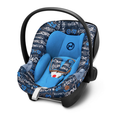 Cybex Aton M Rear Facing Infant Car Seat with SafeLock Base, Blue (Open Box)