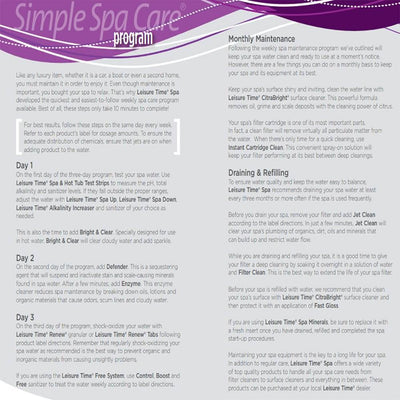 Leisure Time Chlorine Spa Sanitizer w/ Maintenance Kit & Foam Down Suppressant